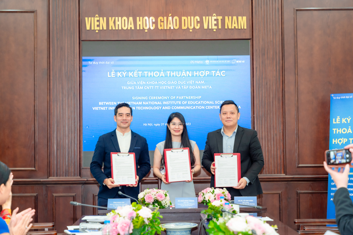 Lễ ký kết thoả thuận hợp tác với Trung tâm CNTT-TT Vietnet và Tập đoàn Meta